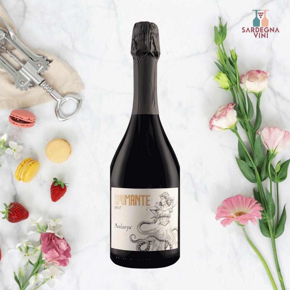 Bottle of Audarya Spumante Brut from Cantina Audarya, showcasing its elegant label and sparkling wine characteristics.
