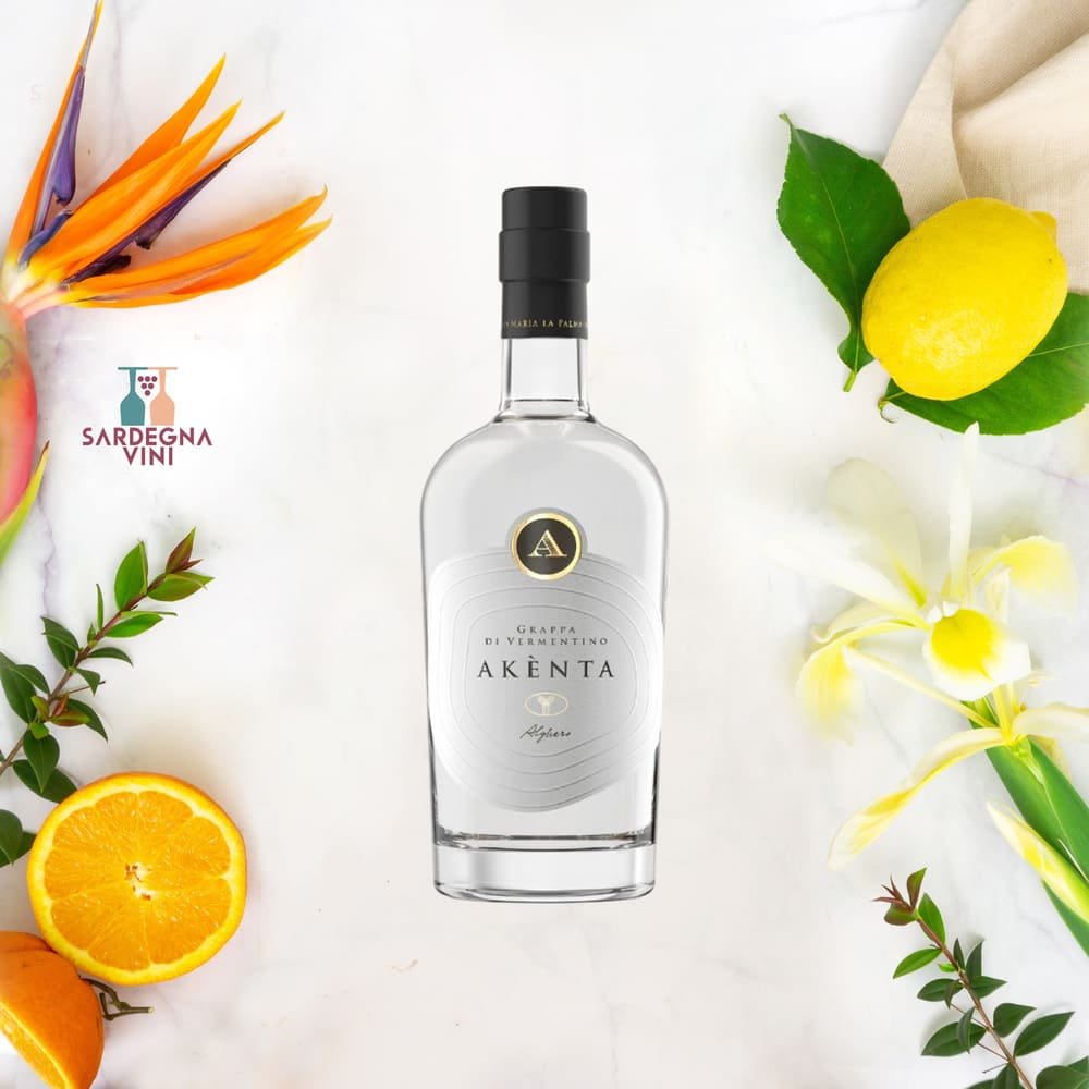 Confezione regalo 'Akènta' di Sardegnavini con due bottiglie, elegante packaging e design raffinato.